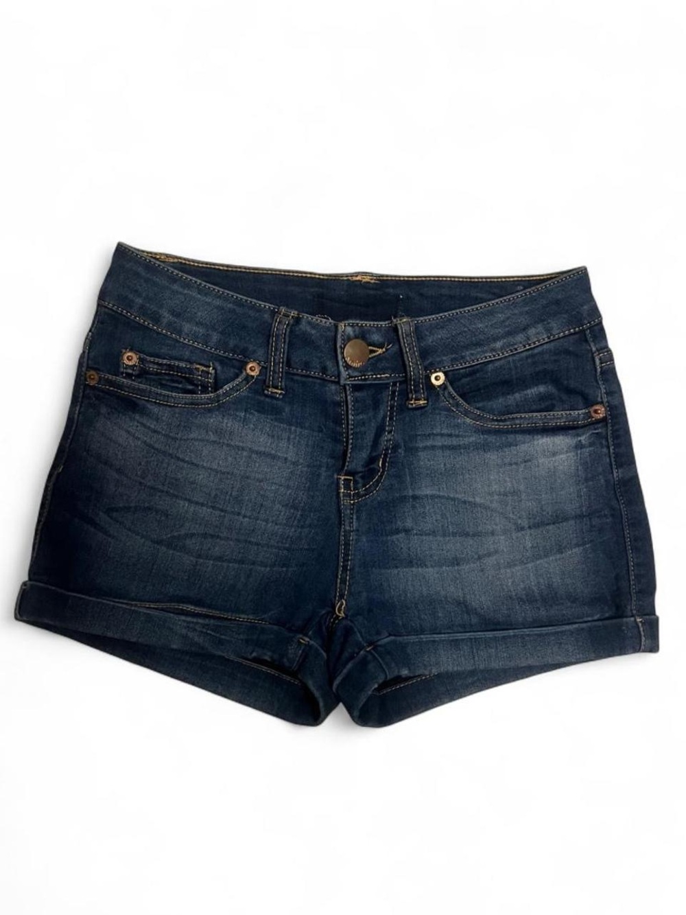 Dark Wash Denim Women's Shorts - Classic High-Rise Style